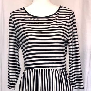 Reborn J Black/White Striped dress